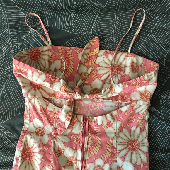 [Vintage] Windsor Floral Sheath Sundress Tie Back - Picture 3 of 8